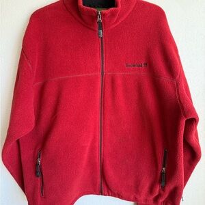 Men’s XL Red Timberland Fleece Long Sleeve Full Zip Outdoor Jacket